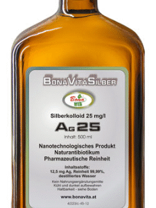 Kolloidales Silber 25 ppm in 500 ml Glasflasche – natürliche Unterstützung für Immunsystem und Hautpflege